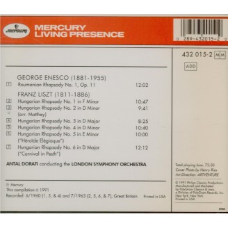 LISZT - Dorati - Six rhapsodies hongroises, pour orchestre S.359..